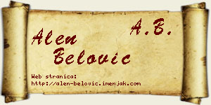 Alen Belović vizit kartica